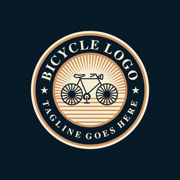 Bicycle sport vintage logo design illustrationsvektor emblem