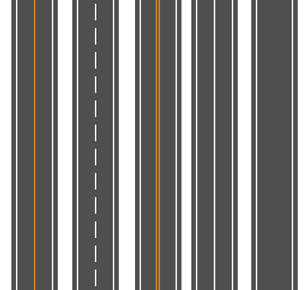 Biegende Straßen und Autobahnen Straßenkurven geometrisches Design Straßenkreuzung flacher Stil Cartoon