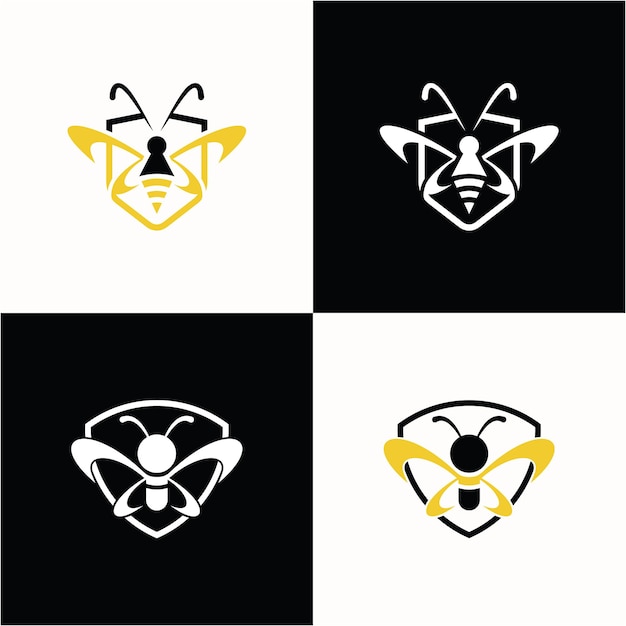 Biene-konzepte-logo-design-vektor-vorlage