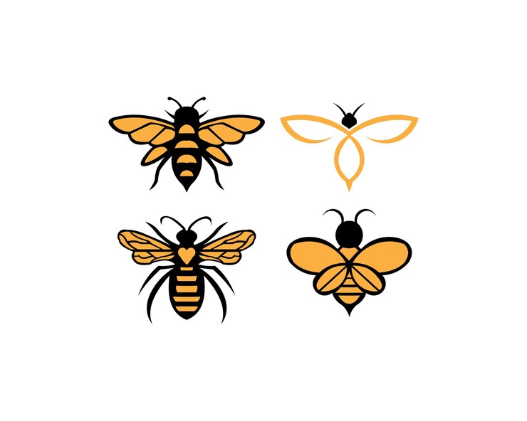 Biene Tier Symbol. Honig fliegende Biene.