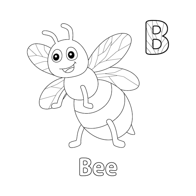 Bienen alphabet abc malvorlage b