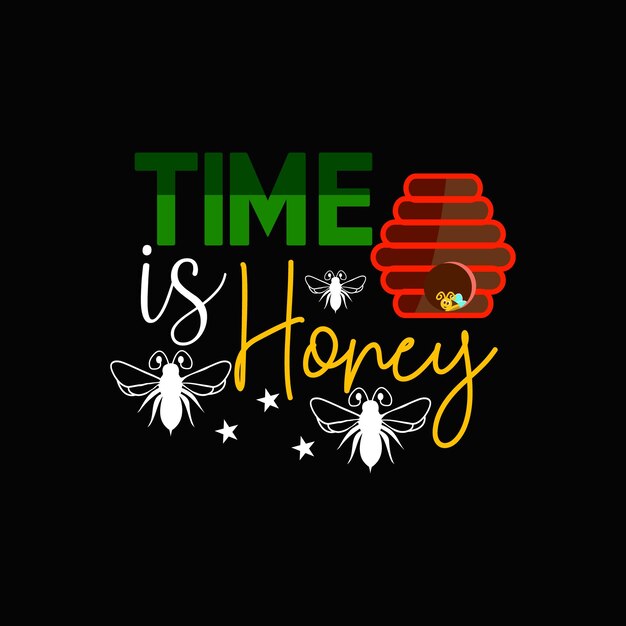 Bienen-t-shirt-design, honigbienen-typografie, vektorillustration.