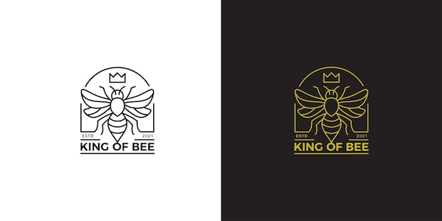 Bienenkönigin Monoline Logo Vorlage