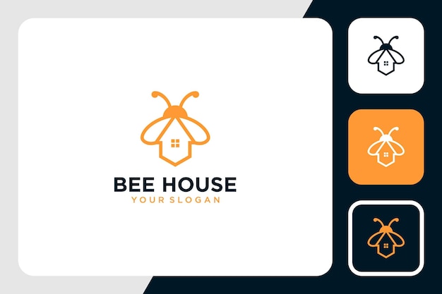 Bienenlogodesign mit Hausinspiration