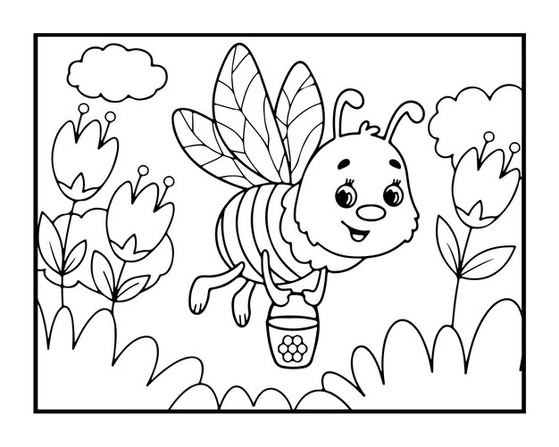 Bienenmalseite für Kinder 047