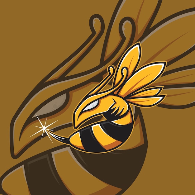 Vektor bienenmaskottchen esport logo