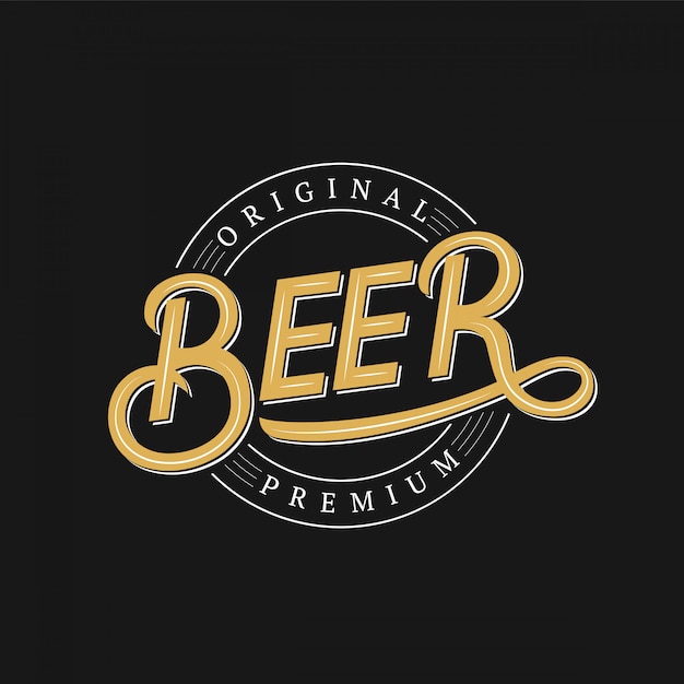 Vektor bier handgeschriebenes logo