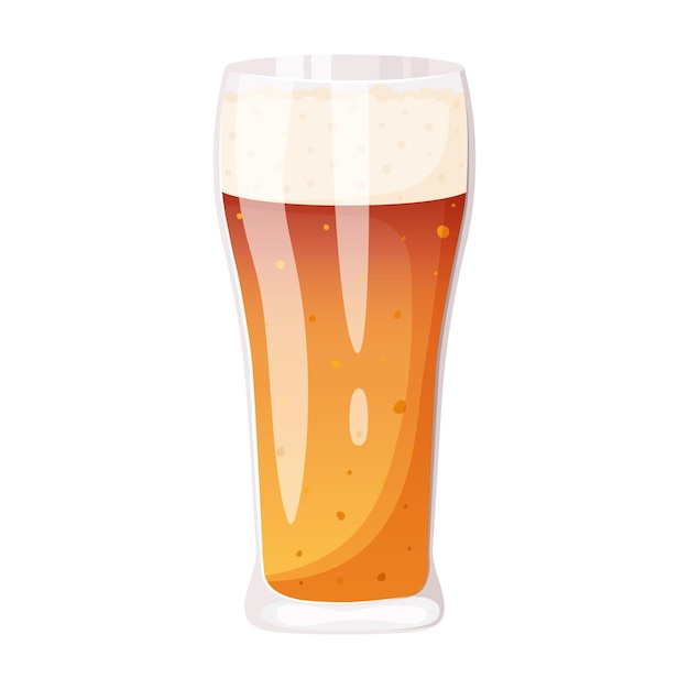 Bier in einer glasschale. weißer hintergrund isoliert