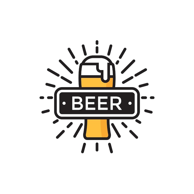 Vektor bier-logo vintage-retro-line-abzeichen