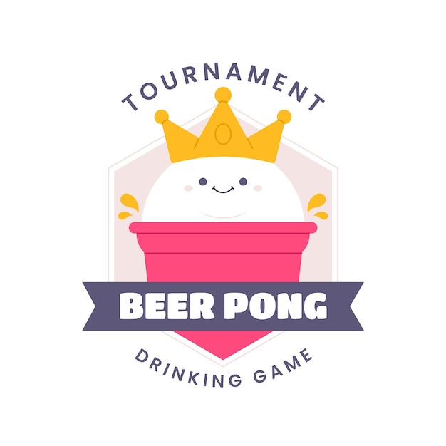 Vektor bier-pong-logo-design im flachen design