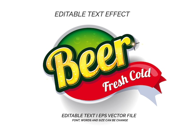 Bier-text-effekt-vektor-logo