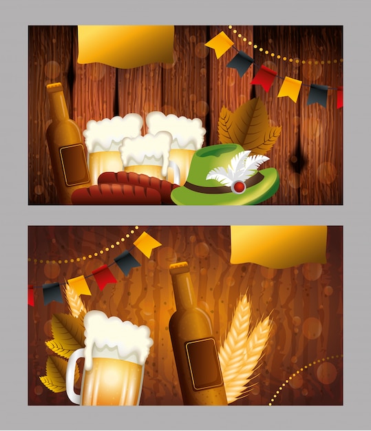 Vektor bier-vektordesign deutschlands oktoberfest