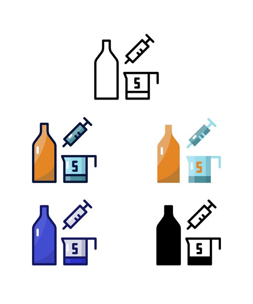 Bierabfüllung, Grundierung des Zuckerprozesses, Hausbrauen, Ausrüstung und Rohstoffsymbole, Vektor