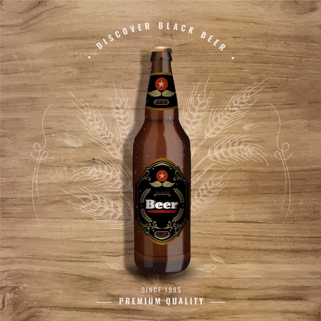 Bieranzeige mit Vintager Illustration