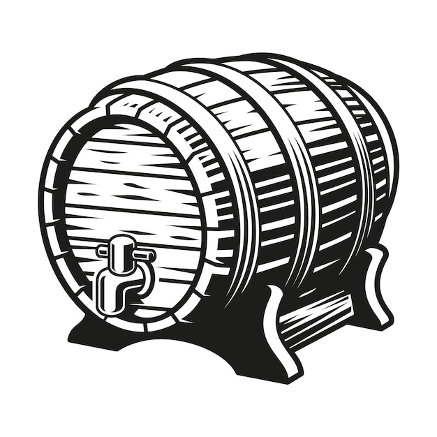 Bierfass isoliert auf dem Weiß