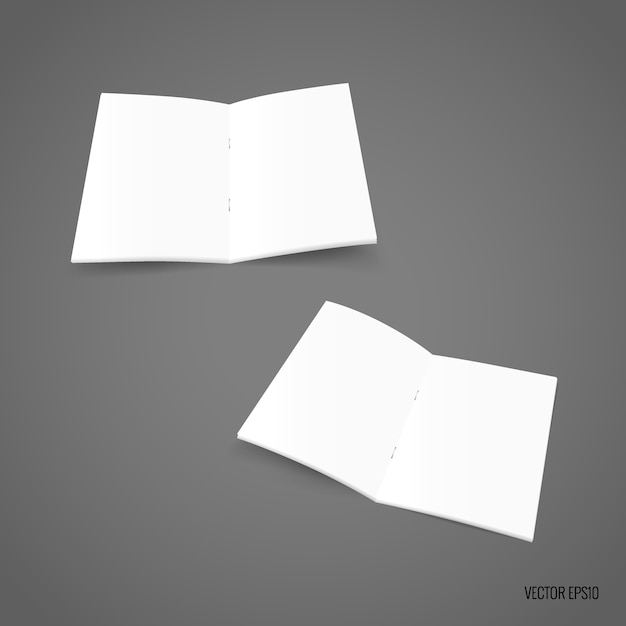 Vektor bifold weißes schablonenpapier. vektor-illustration