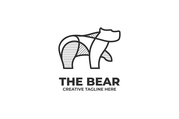 Big bear simple one line business logo