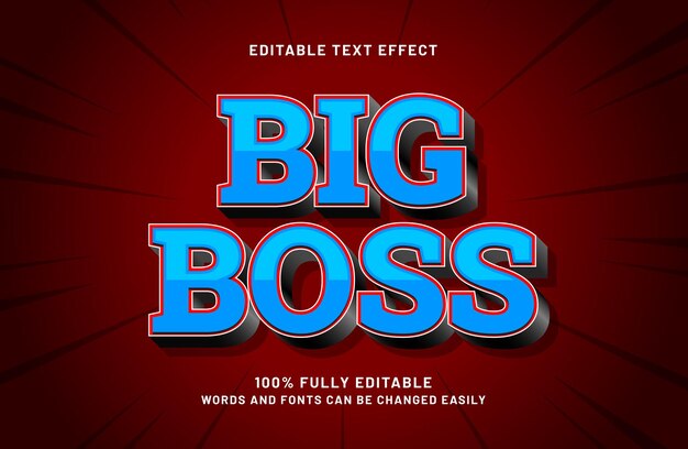Big Boss, ein bearbeitbarer Texteffekt