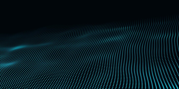 Big Data Blauer Hintergrund der futuristischen Technologie Cyber-Technologie Technologiehintergrund Welle 3d