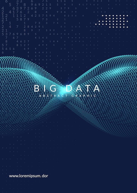 Big-Data-Hintergrund. Technologie für Visualisierung, künstliche Intelligenz, Deep Learning und Quantencomputing. Designvorlage für Innovationskonzept. Geometrischer Big-Data-Hintergrund.