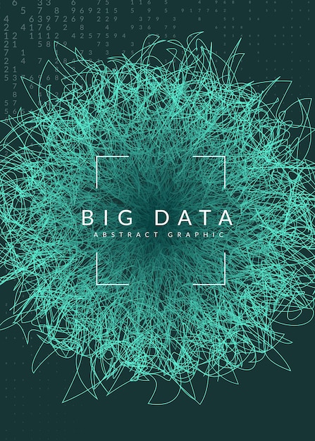 Vektor big-data-hintergrund. technologie für visualisierung, künstliche intelligenz, deep learning und quantencomputing. designvorlage für netzwerkkonzept. bunte big-data-kulisse.