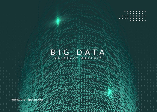 Vektor big-data-hintergrund technologie zur visualisierung künstlicher in