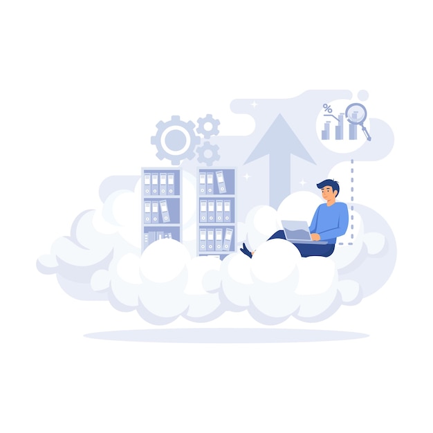 Big Data und Cloud Computing Umsetzbares Datenkonzept flache moderne Vektorillustration