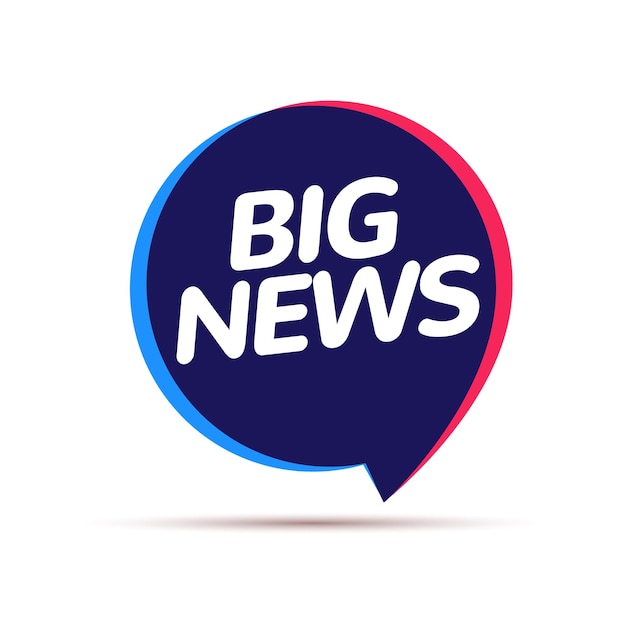 Big news badge ankündigung big release sprechblase journalismus informationskonzept