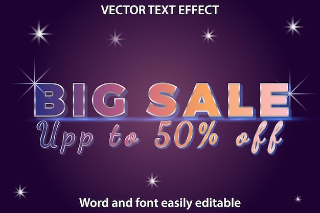 Big Sale Rabatt bietet bearbeitbare Texteffekte.