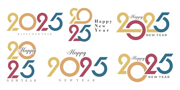 Vektor big set von 2024 happy new year logo textdesign 2025 nummer design vorlage vektor-illustration