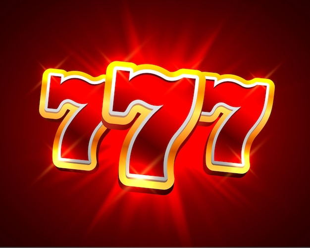 Big win slots 777 banner casino auf rotem hintergrund. vektor-illustration