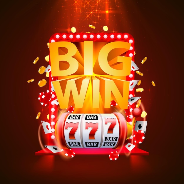 Big win slots 777 banner casino. vektor-illustration