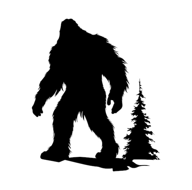 Vektor bigfoot-silhouetten, vektor auf weißem hintergrund