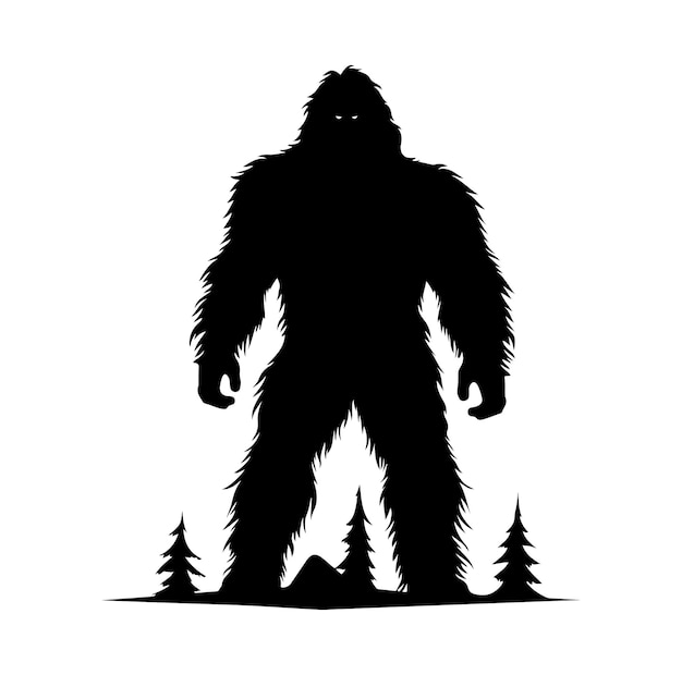 Vektor bigfoot-silhouetten-vektor und bigfoot-konzeptillustration