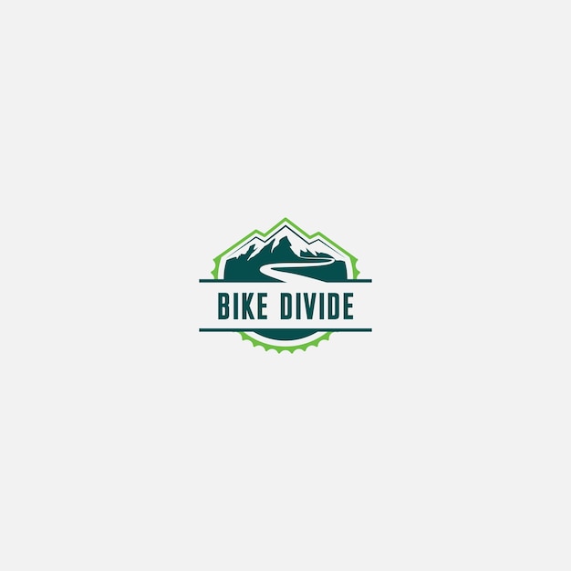 Bike Divide Emblem Logo Design Landschaft Natur