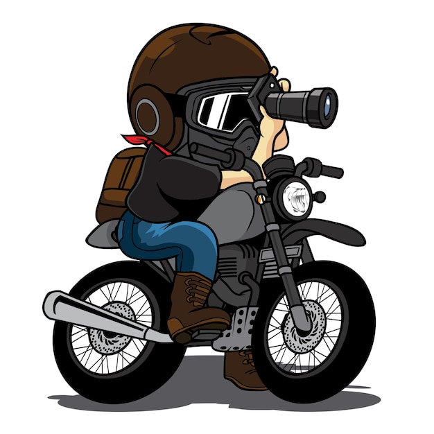 Biker fotografieren auf einem motorrad