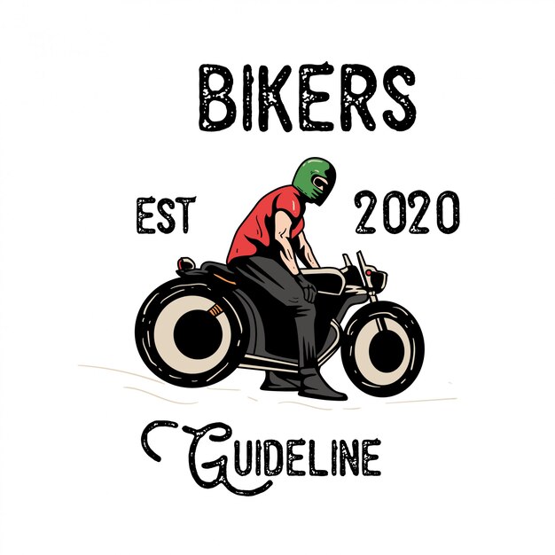 Vektor biker logo design vintage