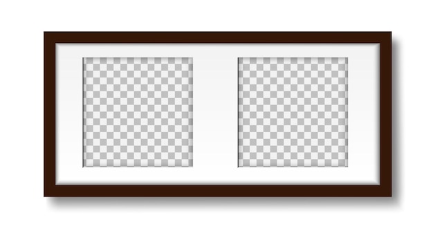 Bild an der wandgestaltung eines passepartoutrahmens für zwei fotos für das innendesign-mock-up