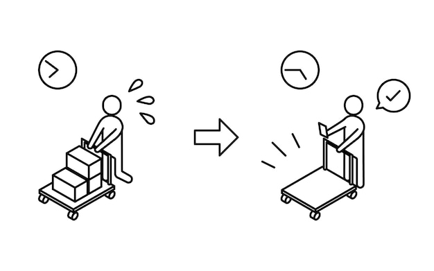 Vektor bild des logistiksystems und dxingeinfache isometrische abbildung