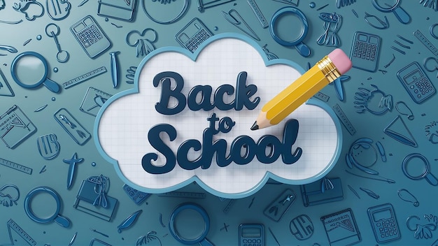 Bild mit pädagogischem Thema mit der Nachricht "Zurück in die Schule"