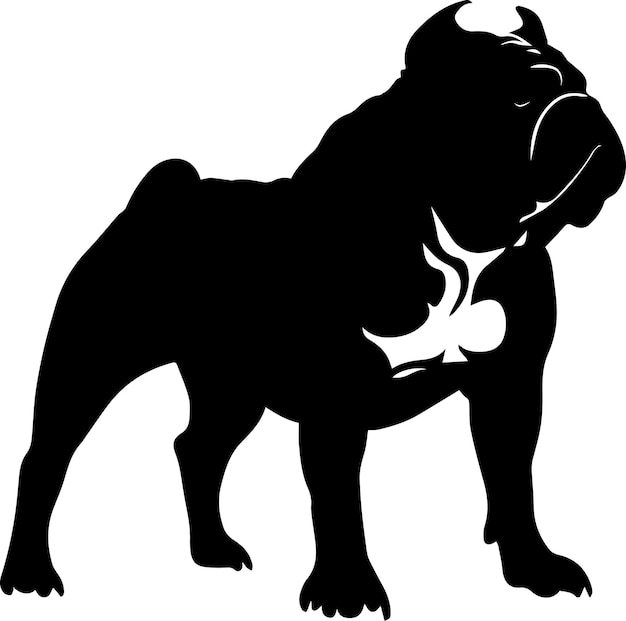 Bild von der Silhouette eines Stierhundes in schwarzer Farbe