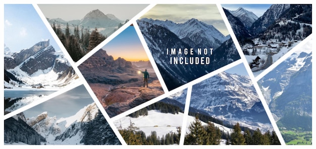 Bilder oder Fotosrahmen Collage Comics Seitenraster-Layout abstrakte Fotorahmen und digitale Fotowandvorlage