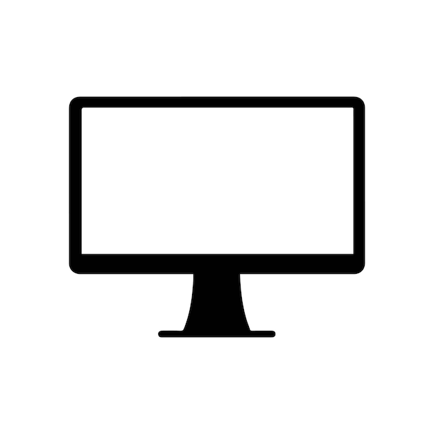 Bildschirm mit gekrümmter Anzeige, schwarzer Bildschirm-Ikonen, elektronisches Computer-Design