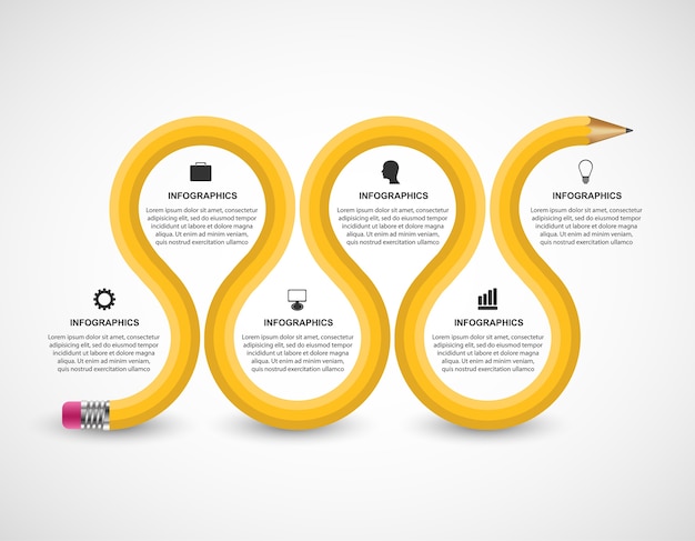 Bildung bleistift option infografiken.