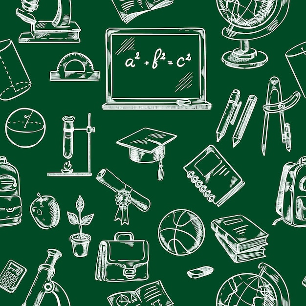 Bildung und Schule Objekte nahtlos