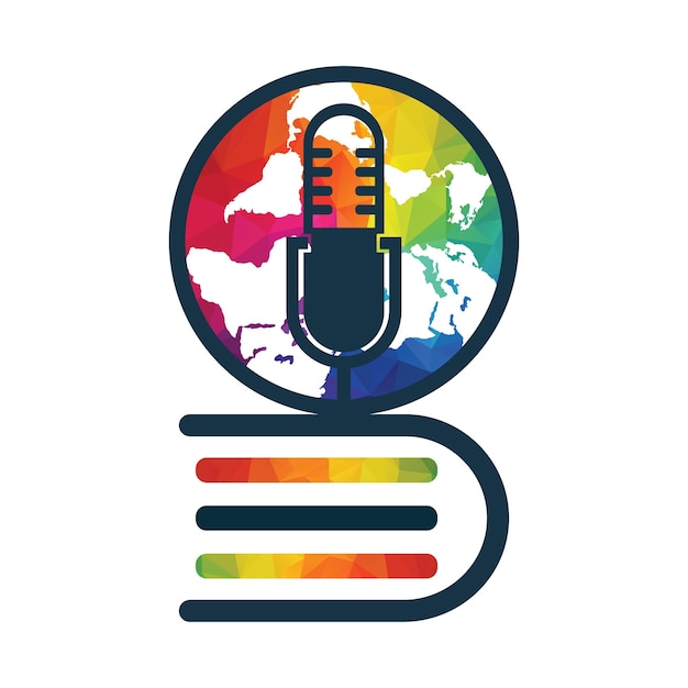 Vektor bildungs-podcast-globus icon-logo-design