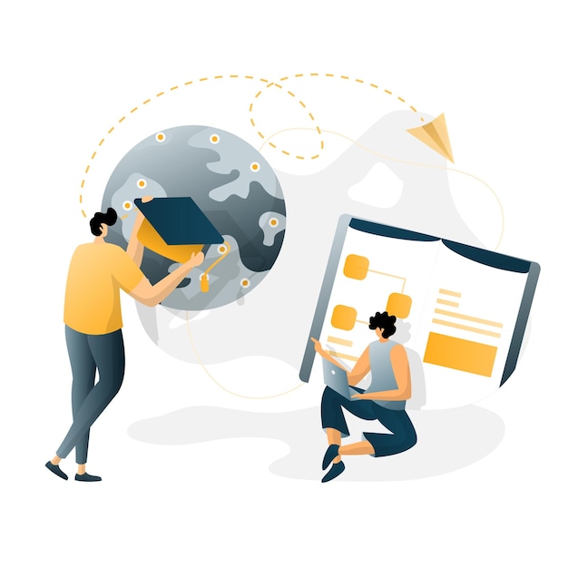 Bildungs-Website-Vektor-Flat-Design-Vorlage