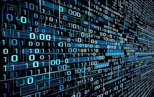 Binärcode-Vektor-Hintergrund Binär-Null und ein futuristischer Hintergrund für die Webseitenprogrammierung