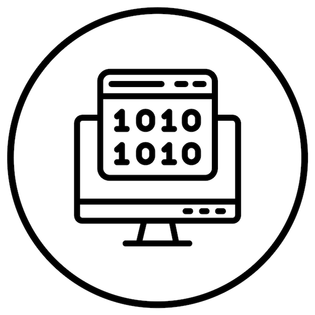 Binärcode-Vektor-Ikonen-Design-Illustration