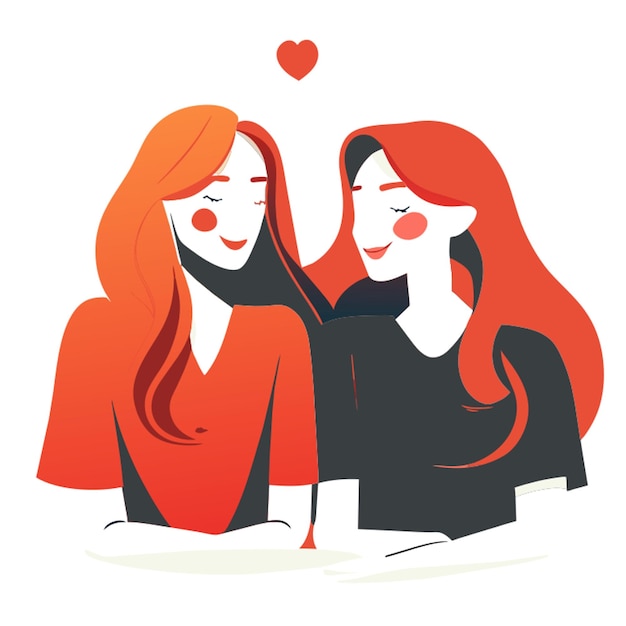 Bindung und Fürsorge Freundschaft Vektor Illustration Flach 2